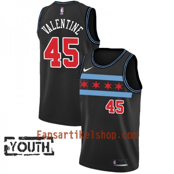Chicago Bulls Trikot Denzel Valentine 45 2018-19 Nike City Edition Schwarz Swingman - Kinder Chicago Bulls Trikot Denzel Valentine 45 2018-19 Nike City Edition Schwarz Swingman - Kinder